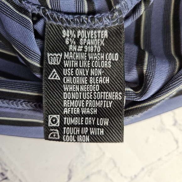 Bollé XL Golf Mens Short Sleeve Polo Shirt Gray Striped 1/4‎ Button 91870 - Picture 10 of 10